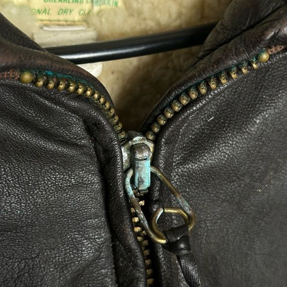 VTG LL Bean Aviator Jacket Shearling Goatskin - Picture 10 of 10